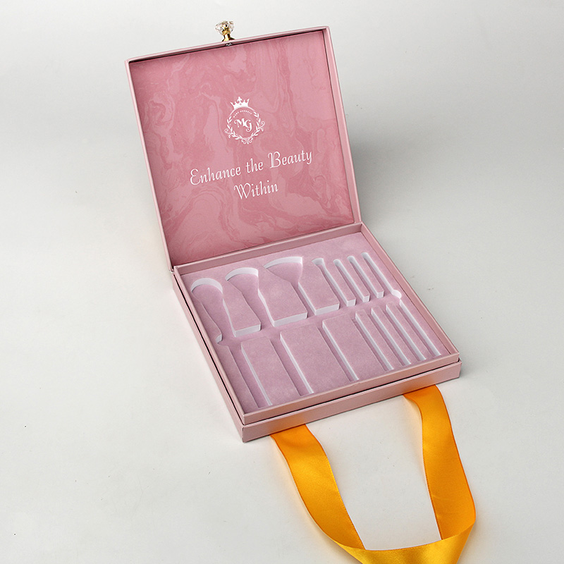 Personalized EVA Foam Pink Paper Cardboard Makeup Brushes Packaging Box